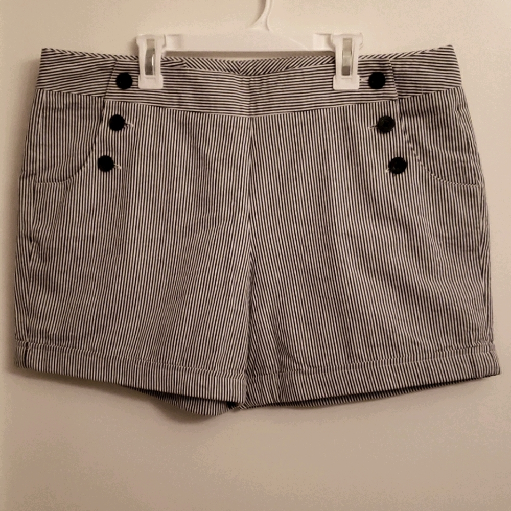 Sandro Blue and White Sailor Striped Shorts